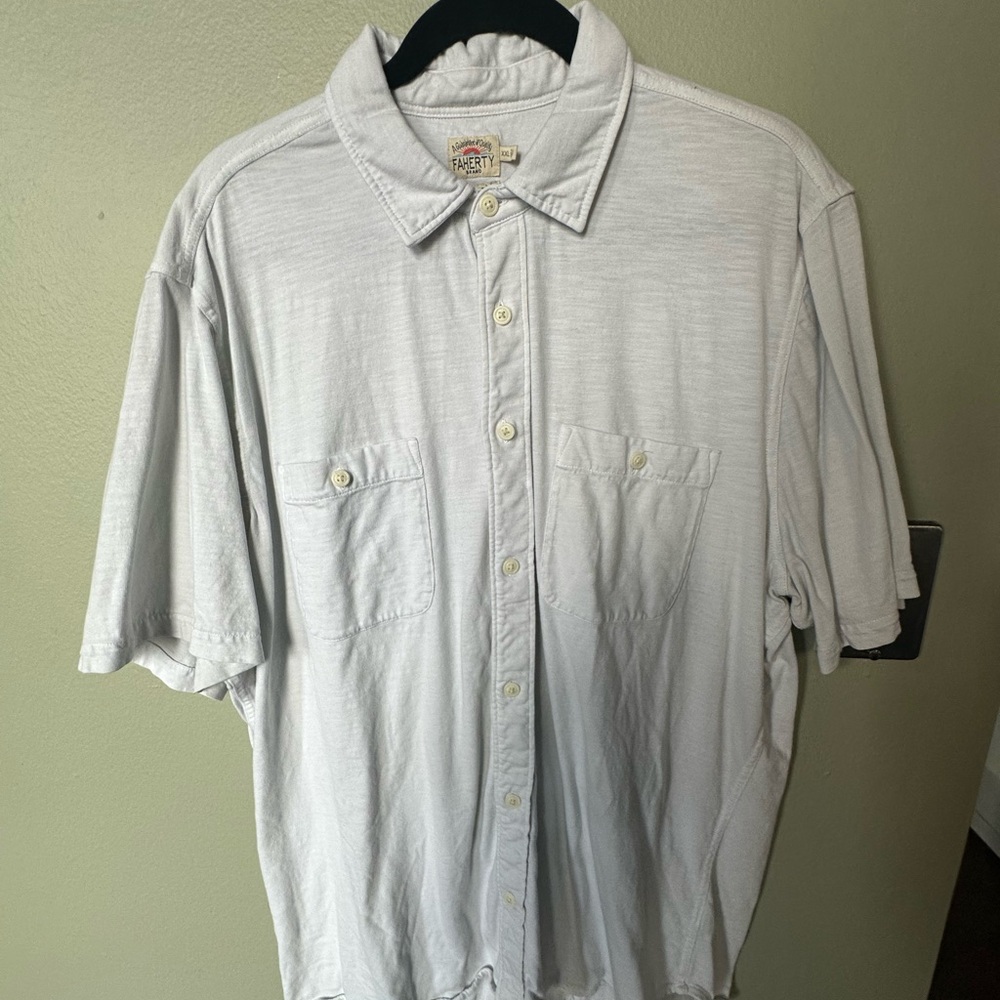 Faherty White Casual Button Down Shirt